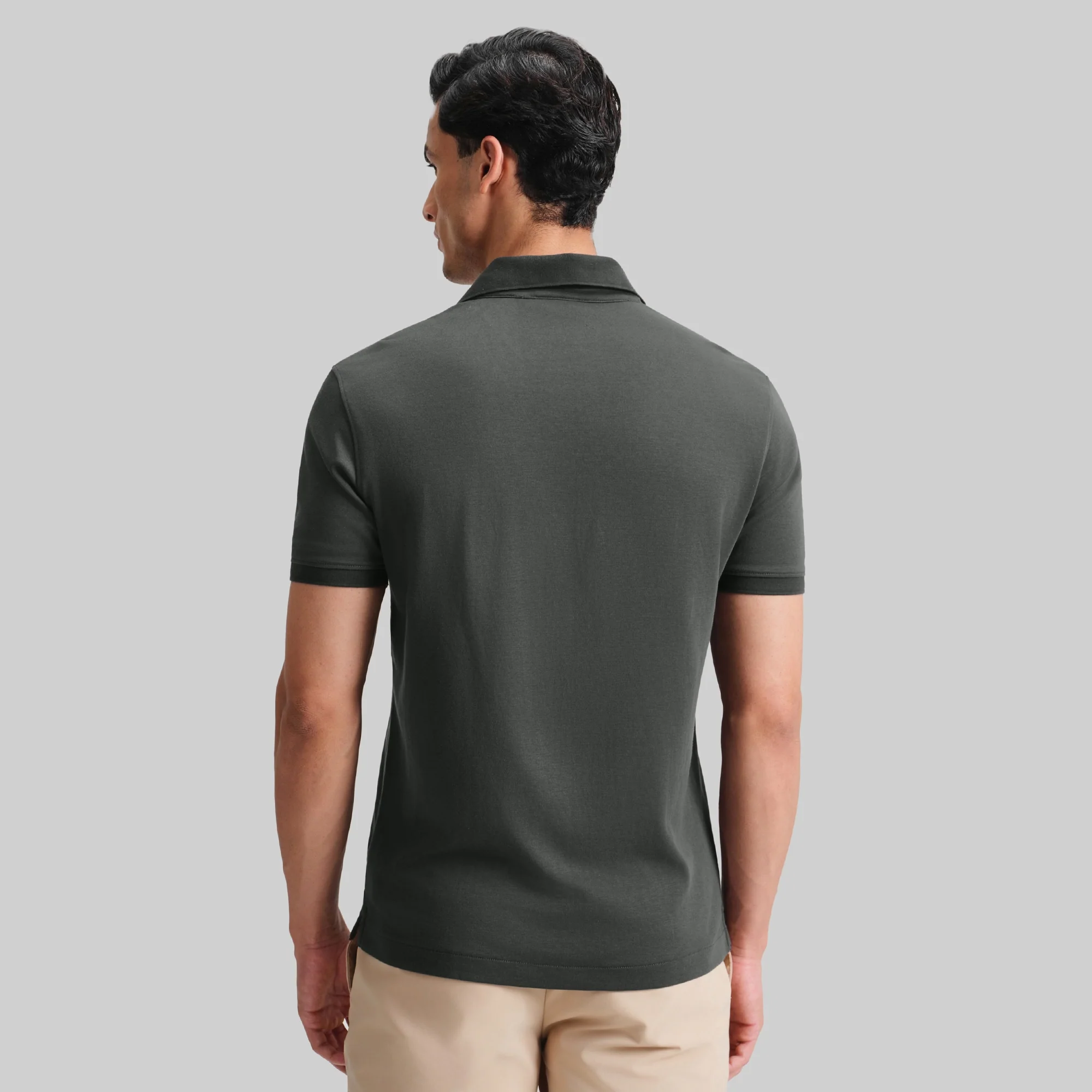 Supima Cotton Slim Fit Polo - Storm Grey - Image 6