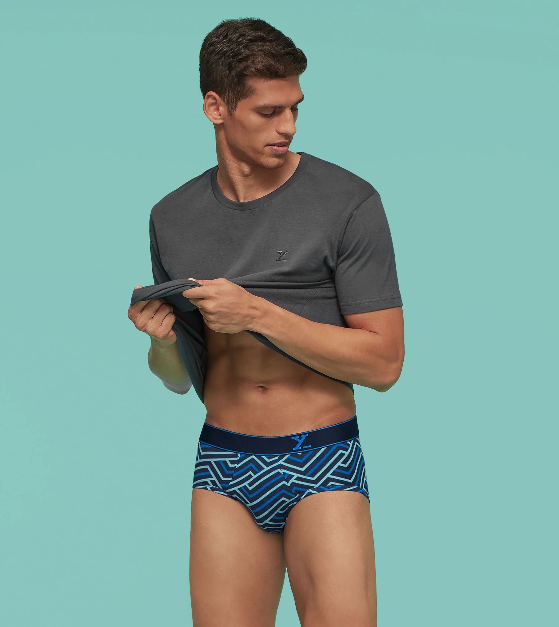 Linea Modal Briefs Blue Black Cocktail - Image 5