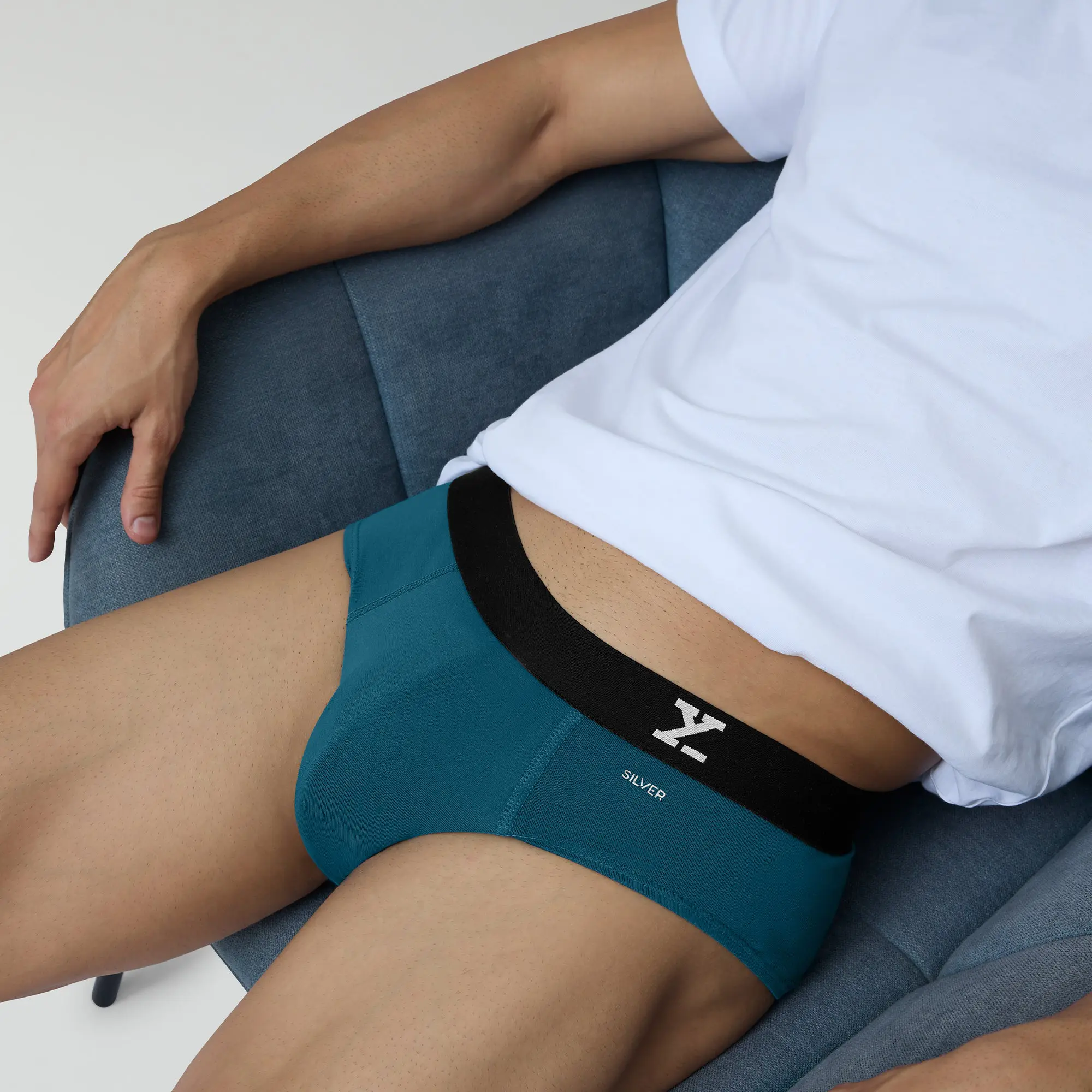 Aero Silver Cotton Briefs Green Emerald - Image 5