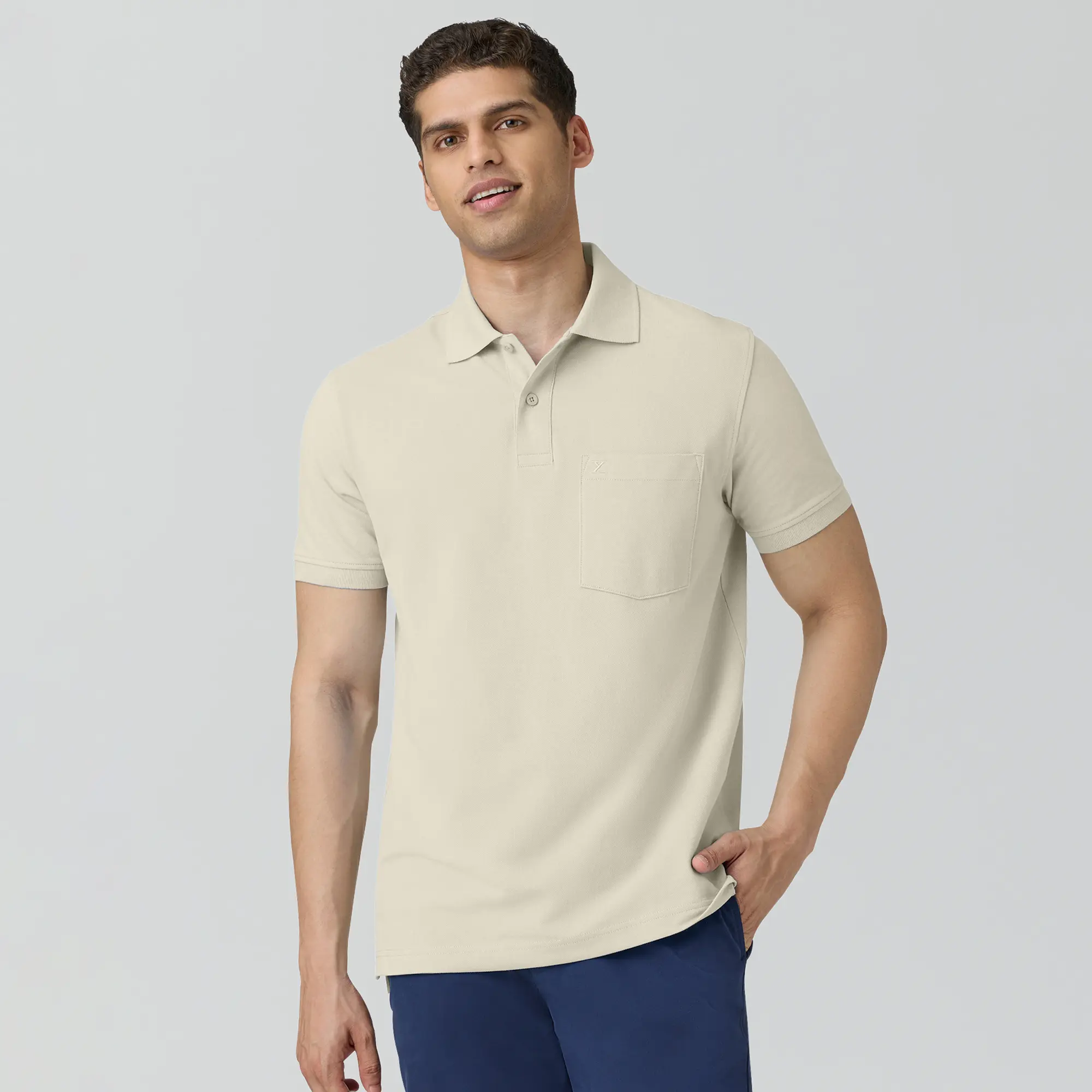 Code Polo T-shirts Almond White