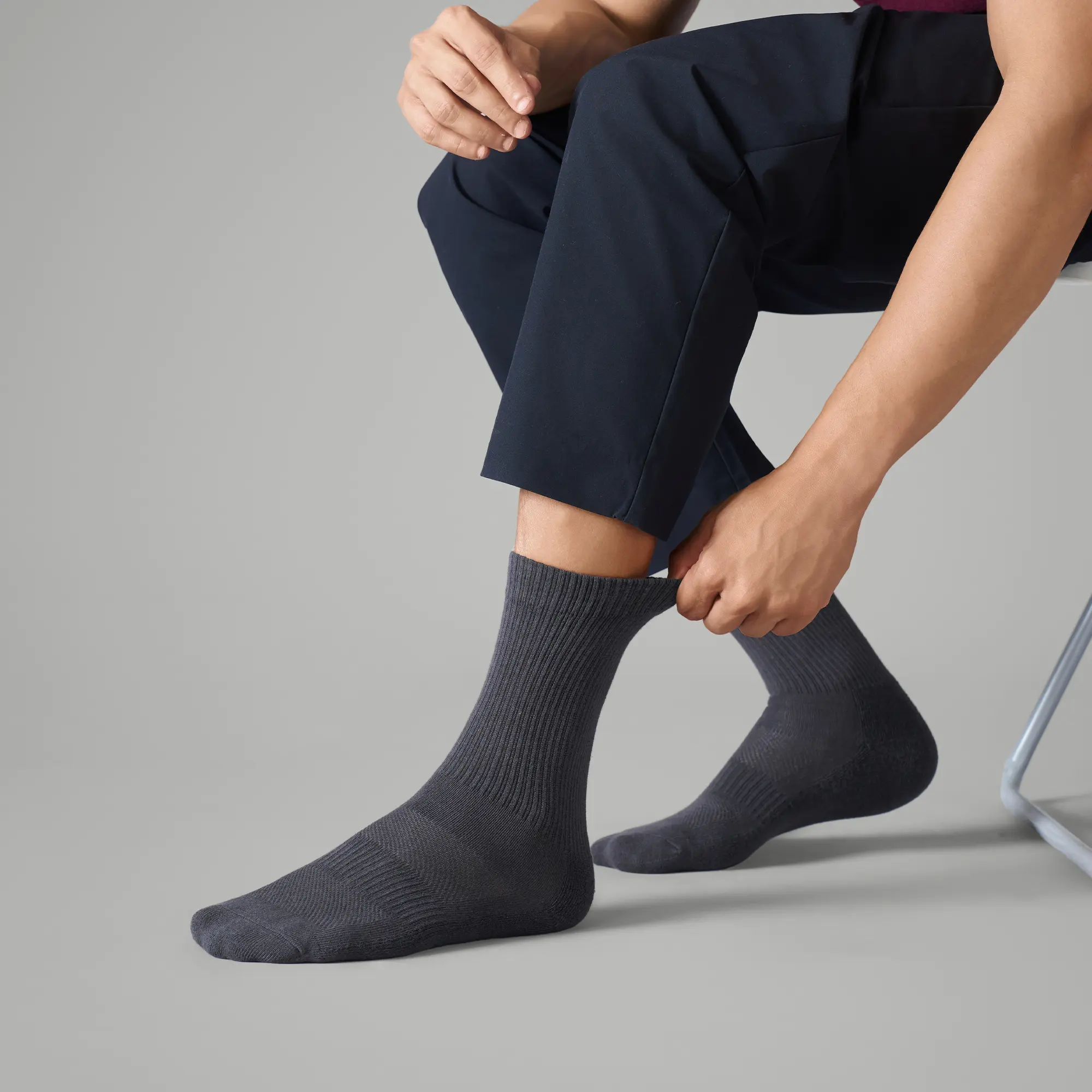 Crew-Length Socks - Graphite Grey - Image 2