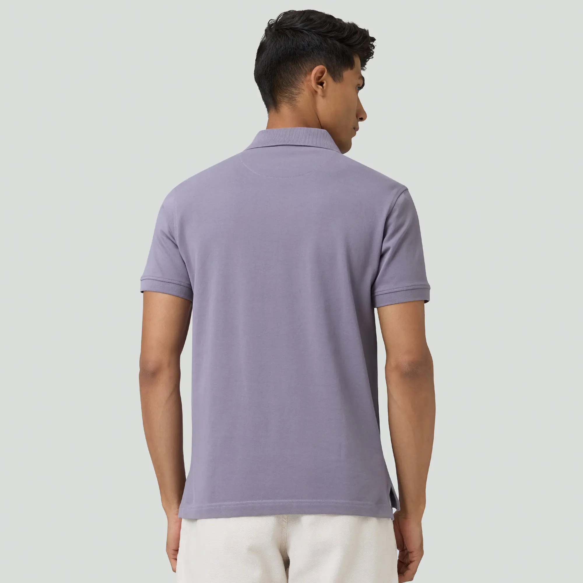 Nova Combed Cotton Polo T-shirts Misty Lilac - Image 5