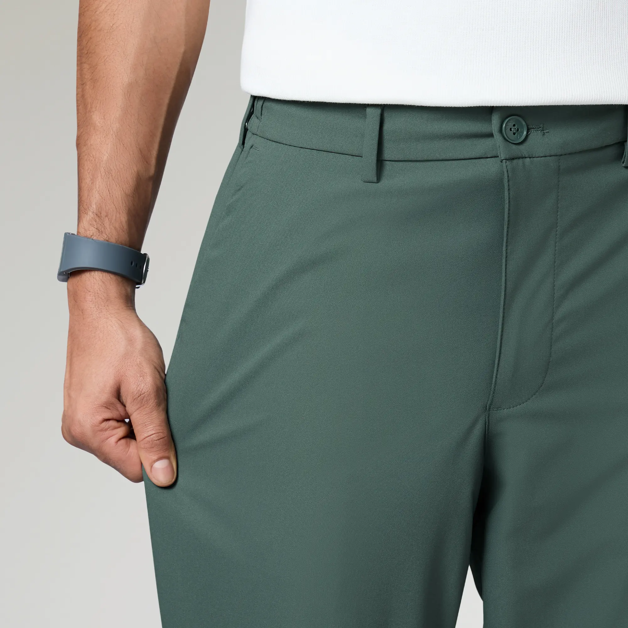VELOCITY: Soft Stretch Pants - Straight Fit Pine Green - Image 5