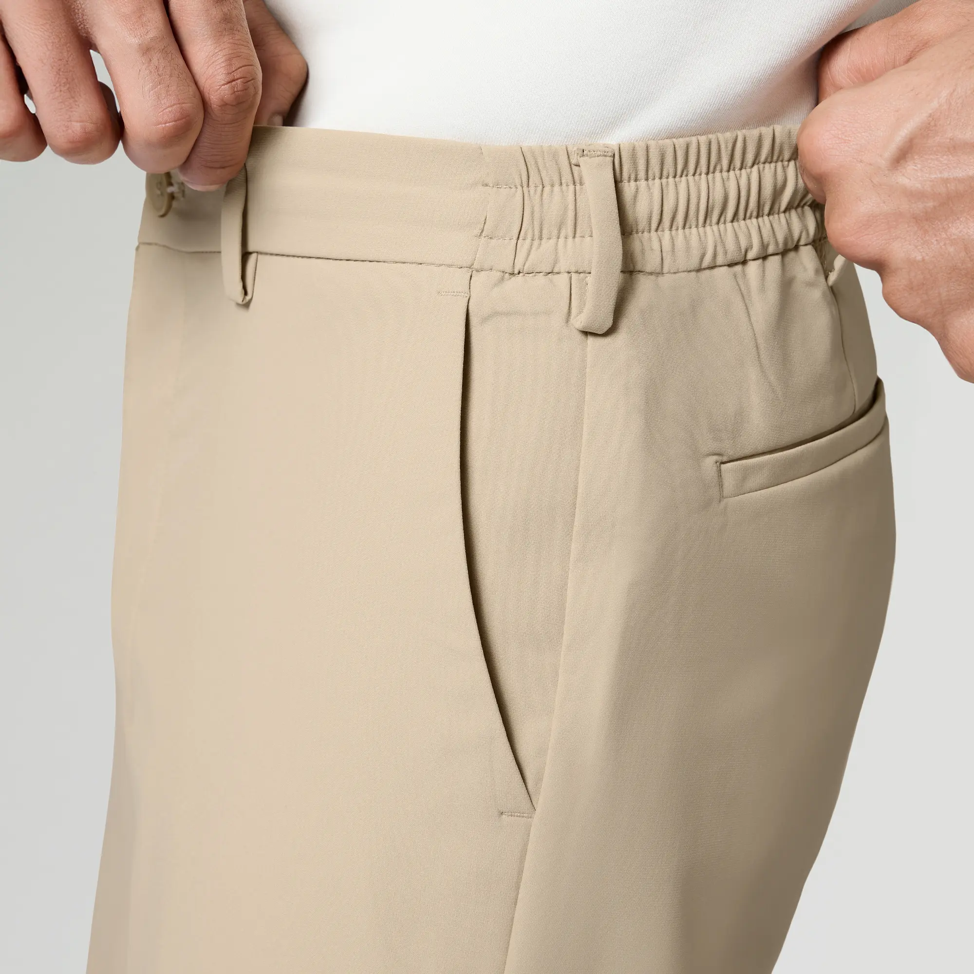 VELOCITY: Soft Stretch Pants - Straight Fit Tan Brown - Image 6